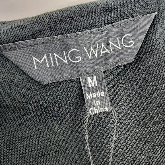 Ming Wang Sweater Jacket Women's Medium Cardigan Office Shoulder Pads Pink Black - Picture 4 of 7